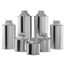Assorted sizes of cone top tins