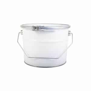 2.5L Metal Pail - White External & Plain Internal
