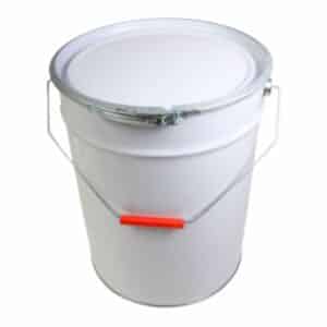 20L Metal Pail - White External & Plain Internal