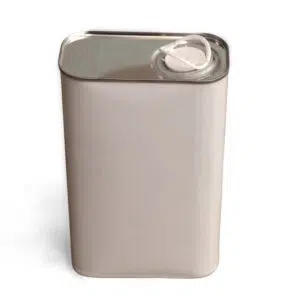 500ml rectangular tin with berg white external plain internal