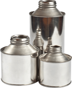 3 Assorted sized cone top tins